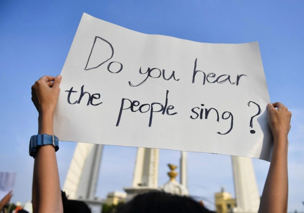 The anthem,"Do You Hear the People Sing?"